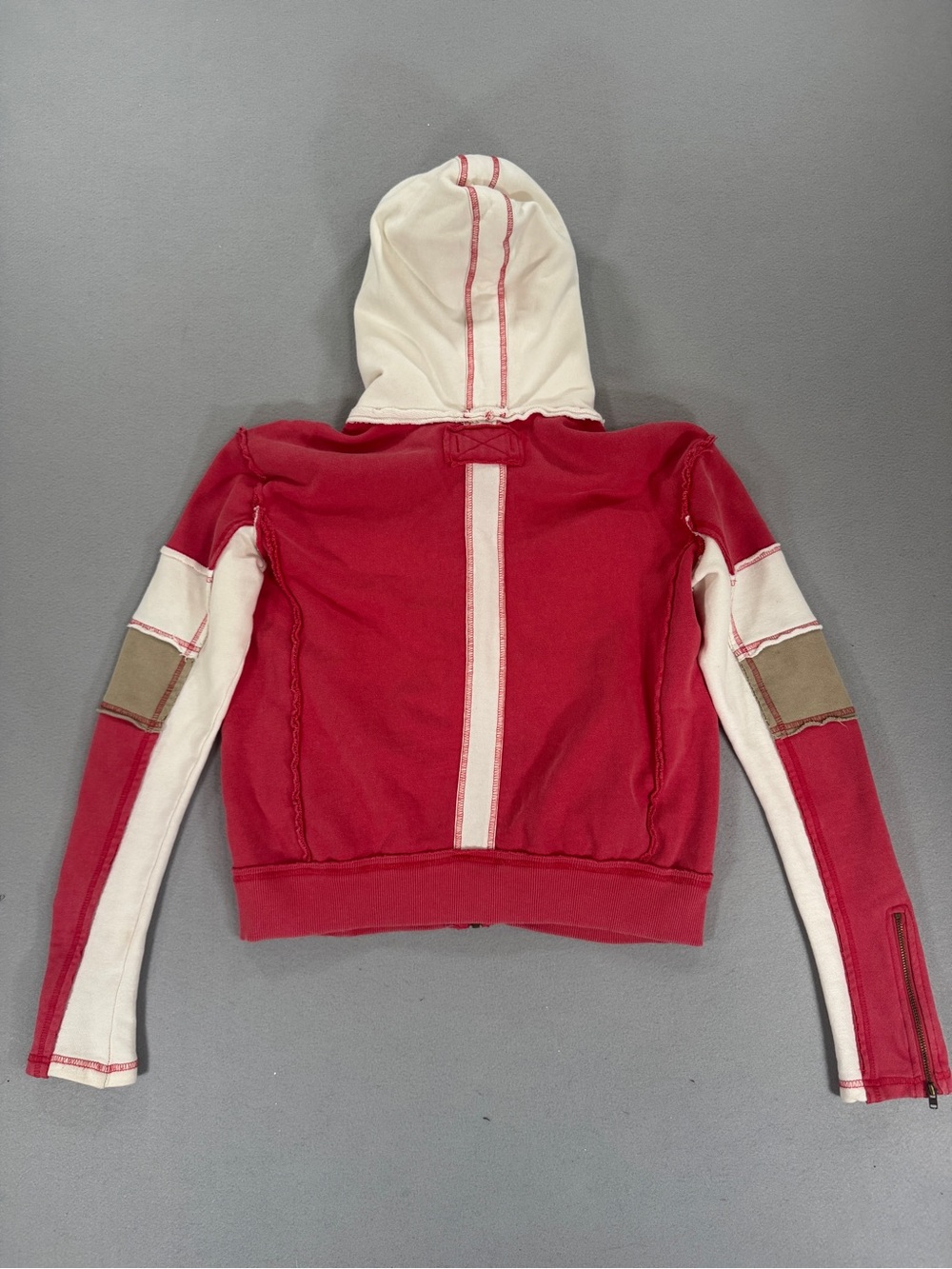 Free People We The Free Cori Moto Colorblock Zip Hoodie Jacket Small Festival - Picture 5 of 13